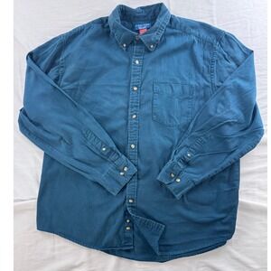 Puritan Button Down Shirt Mens XL Blue 100% Cotton Long Sleeve Casual Dadcore